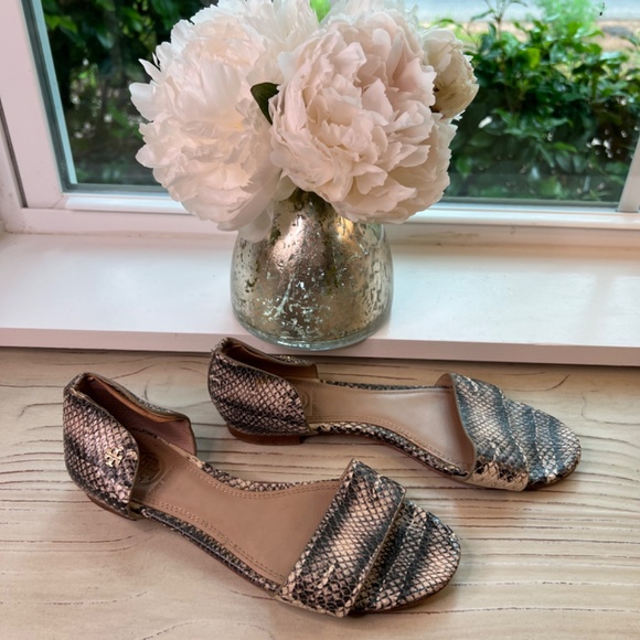 Tory Burch Snakeskin Flat Sandals - Picture 2 of 7